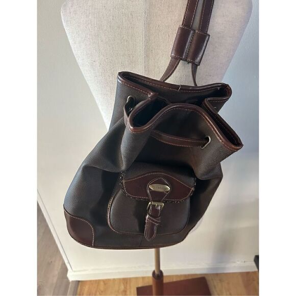 Liz Claiborne leather brown backpack - Picture 1 of 9